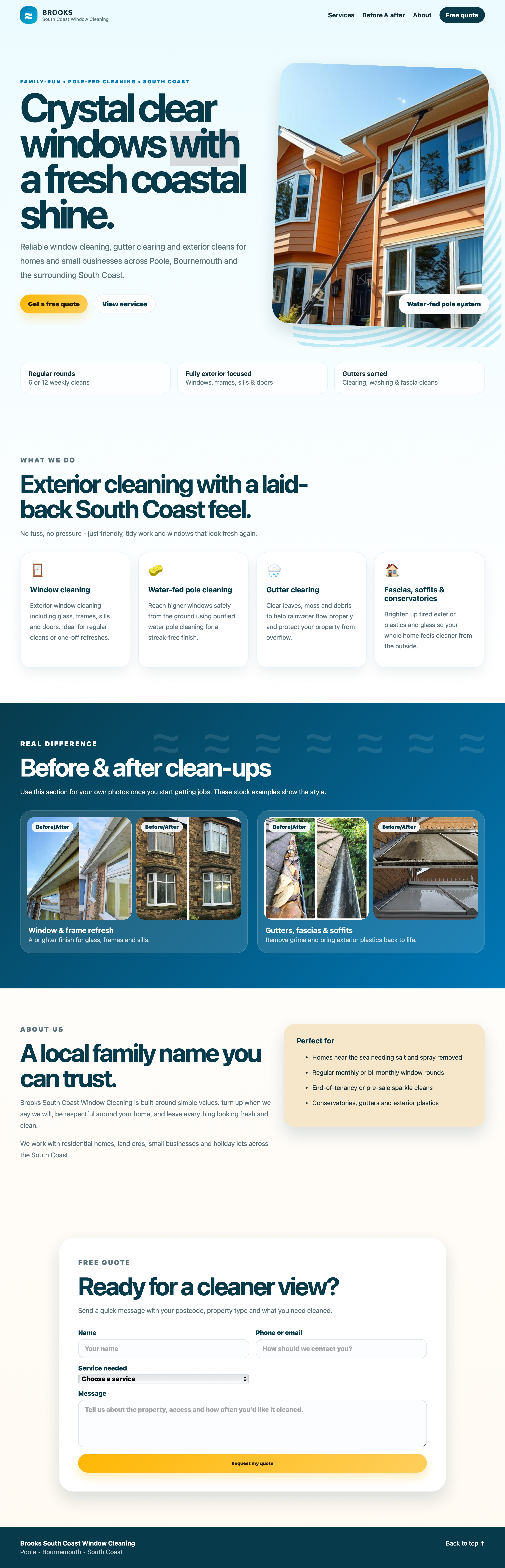 Window cleaning website preview